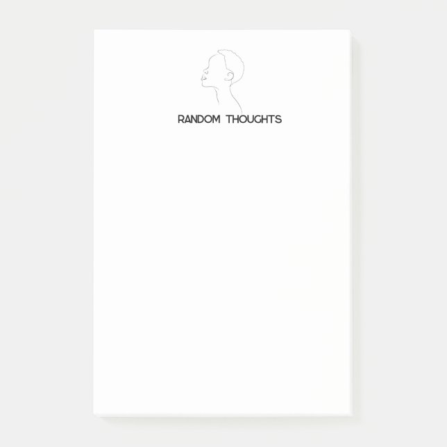 Bloco De Notas Notas de Posto de Pensamentos Aleatórios (Frente)