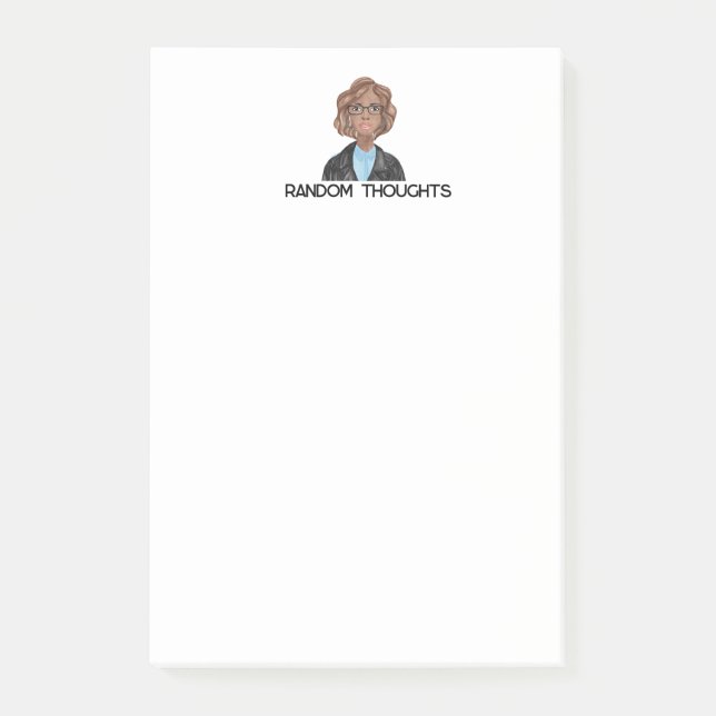 Bloco De Notas Notas de Posto de Pensamentos Aleatórios (Frente)