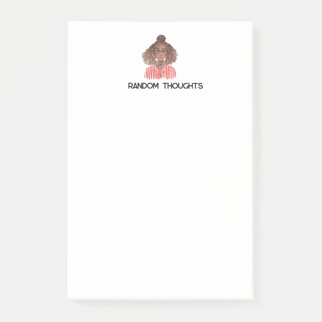 Bloco De Notas Notas de Posto de Pensamentos Aleatórios (Frente)