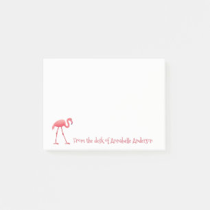 Bloco De Notas Notas de Posto de Personalização Flamingo Rosa