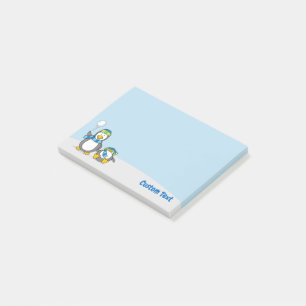 Bloco De Notas Notas de Posto de Pinguins em Neve