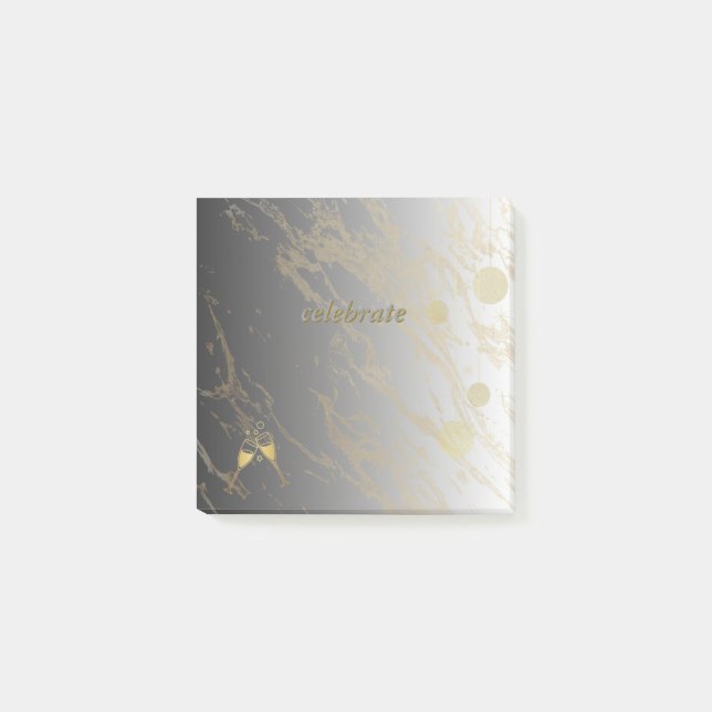 Bloco De Notas Notas de Posto de prata e ouro (Frente)