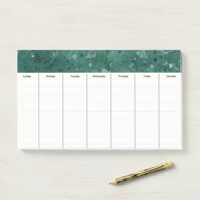 Bloco De Notas Notas de Posto de Programação Semanal Grande (Na mesa)