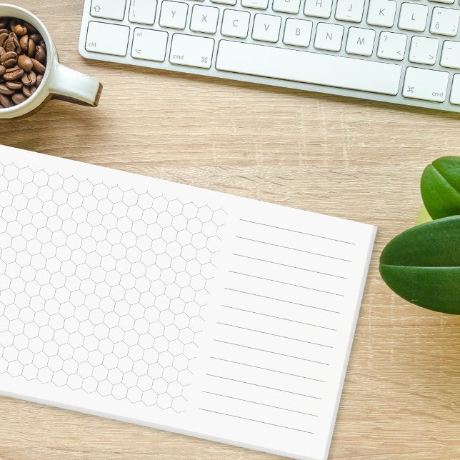 Bloco De Notas Notas de Posto de Química Orgânica de Padrão Hexág (Hexagon Pattern Organic Chemistry Notes)