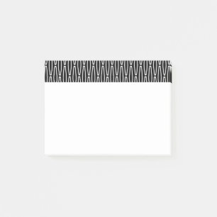Bloco De Notas Notas de Posto de repetição geométrica branca