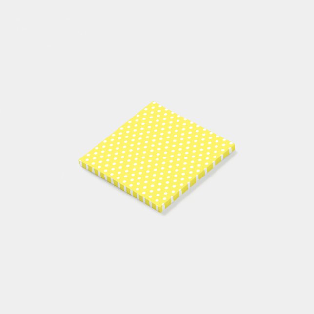 Bloco De Notas Notas de Posto do Bolinhas Amarelo (Inclinado)