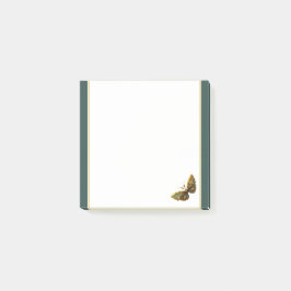 Bloco De Notas Notas de Posto do Butterfly 3"x3", Dourada e Teal,