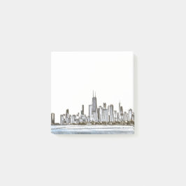 Bloco De Notas Notas de Posto do Chicago Skyline
