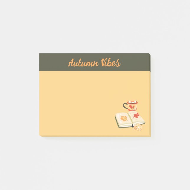 Bloco De Notas Notas de Posto do Cozy Autumn Vibes (Frente)