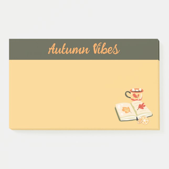 Bloco De Notas Notas de Posto do Cozy Autumn Vibes (Frente)
