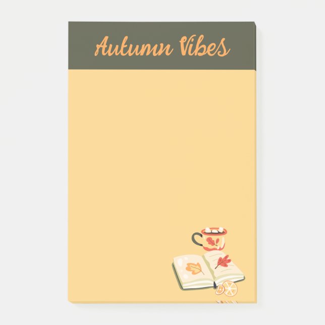 Bloco De Notas Notas de Posto do Cozy Autumn Vibes (Frente)