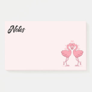 Bloco De Notas Notas de Posto do Flamingo Love