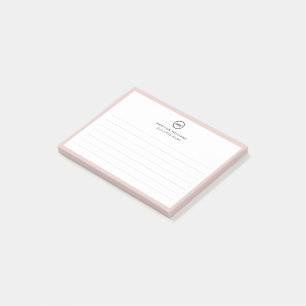 Bloco De Notas Notas de Posto do Monograma Mínimo do Cliente
