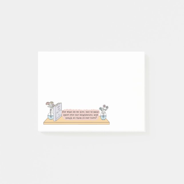 Bloco De Notas Notas de Posto do Orgulho e Preconceito (Frente)