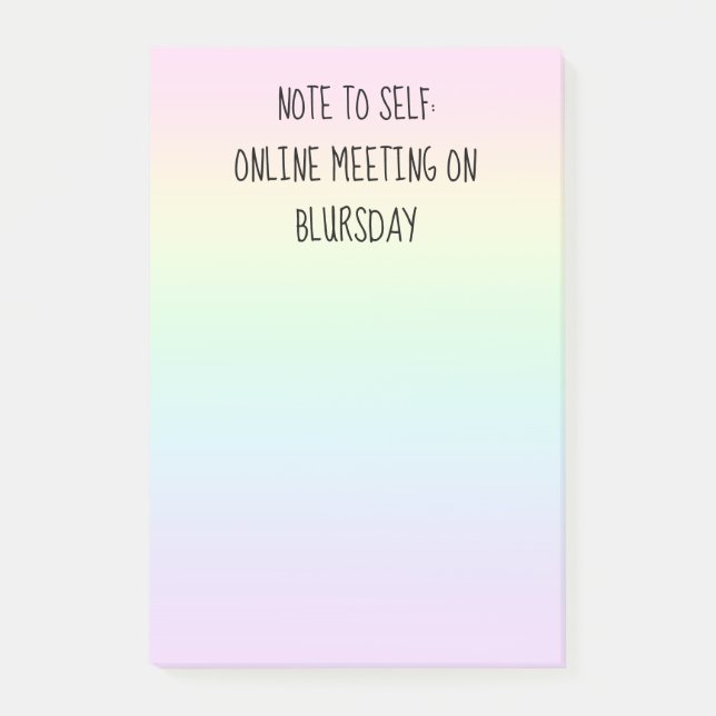 Bloco De Notas Notas de Posto do Pastel Rainbow Engraçado "Note t (Frente)