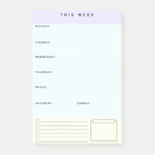 Bloco De Notas Notas de Posto do Planejador Semanal Sticky