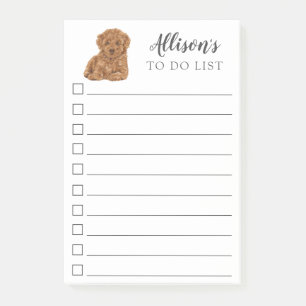 Bloco De Notas Notas de Posto do Poodle Dog Personalizado para Fa