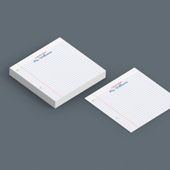 Bloco De Notas Notas de Posto do professor de aparência de papel  (Criador carregado)