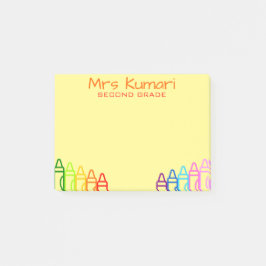 Bloco De Notas Notas de Posto do professor personalizado Crayon D