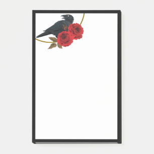 Bloco De Notas Notas de Posto do Rosa vermelha e Raven