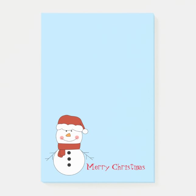 Bloco De Notas Notas de Posto do Snowman de Natal (Frente)