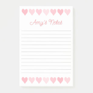 Bloco De Notas Notas de Posto do Sweet Pink Hearts