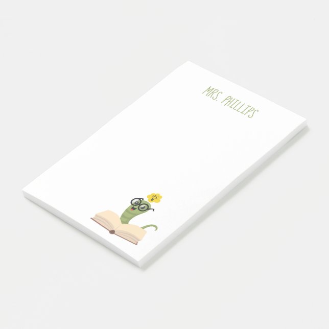 Bloco De Notas Notas de posto do Worm do Livro (Inclinado)