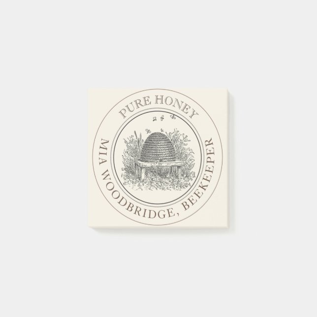 Bloco De Notas Notas de Posto Editável do Honey Beekeeper (Frente)