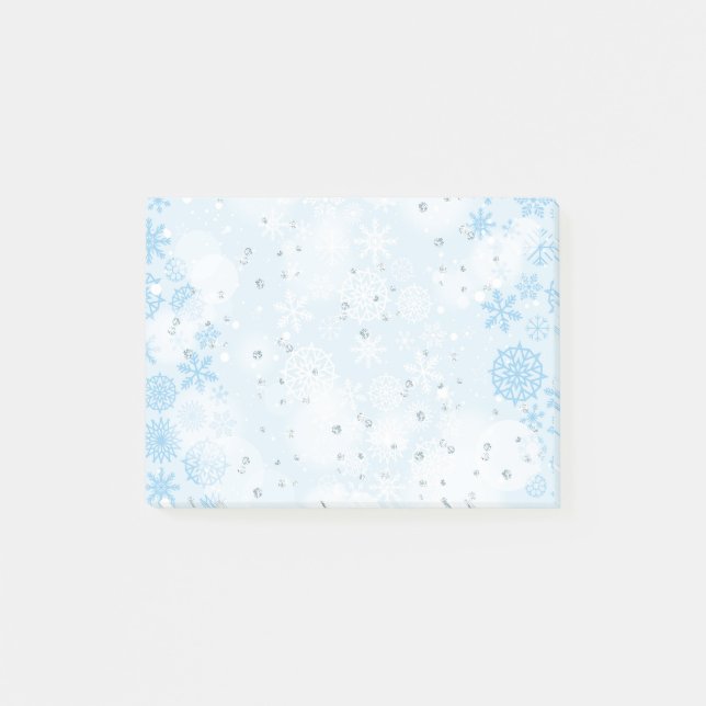 Bloco De Notas Notas de Posto em flocos de neve (Frente)