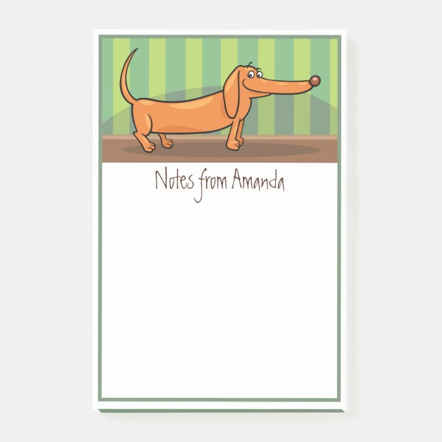 Bloco De Notas Notas de Posto Funny Dachshund (Frente)