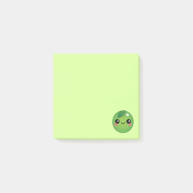 Bloco De Notas Notas de Posto Kawaii Pea (Frente)
