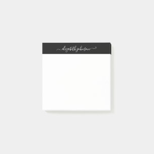 Bloco De Notas Notas de Posto Mínimas Modernas em Preto e Branco