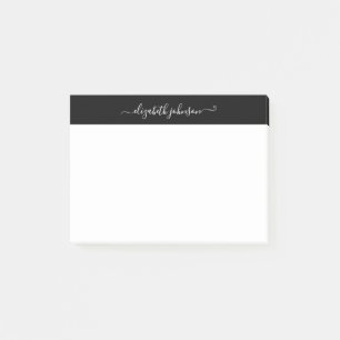 Bloco De Notas Notas de Posto Mínimas Modernas em Preto e Branco