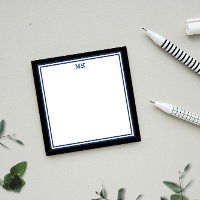 Notas de Posto Monograma de Azul Preto