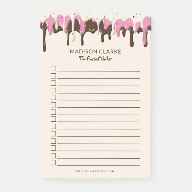 Bloco De Notas Notas de Posto para empresas da Bakery de Bens Fei (Frente)