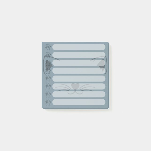 Bloco De Notas Notas de Posto Personalizadas Adoráveis do Cat (Frente)