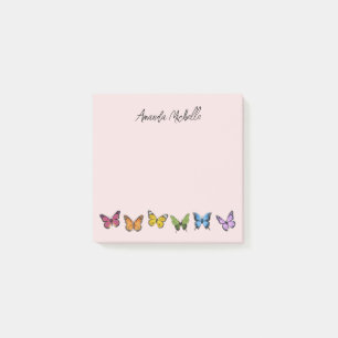 Bloco De Notas Notas de Posto Personalizadas da Borboleta-Arco-Ír