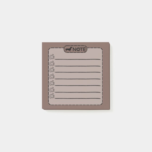 Bloco De Notas Notas de Posto Personalizadas de Cachorro Preto Ca (Frente)