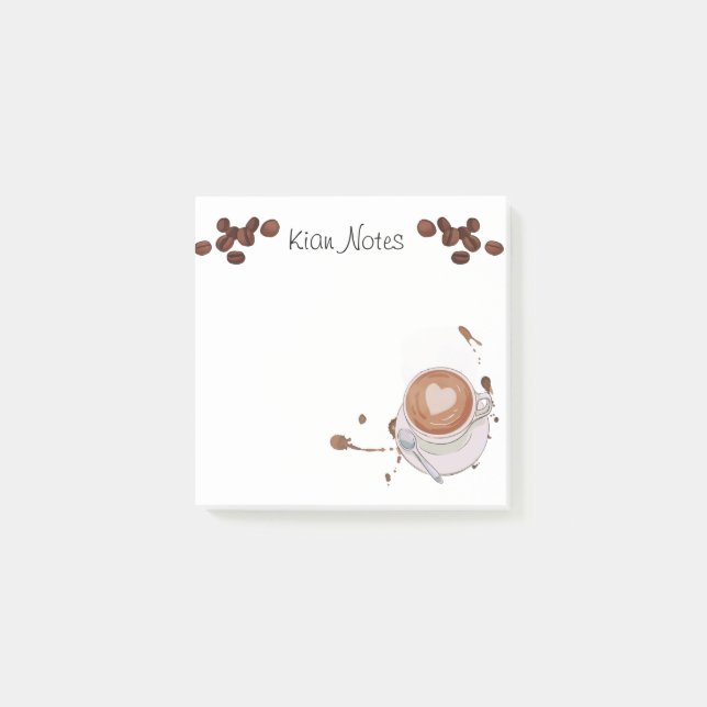 Bloco De Notas Notas de Posto personalizadas de café (Frente)