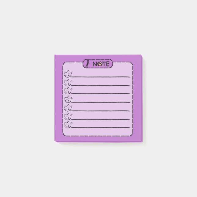 Bloco De Notas Notas de Posto Personalizadas de Gato Preto Cinto (Frente)