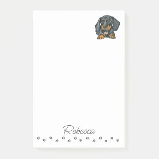 Bloco De Notas Notas de Posto personalizadas do cão de salsicha D