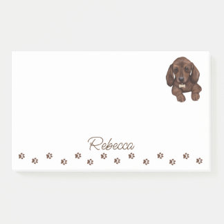 Bloco De Notas Notas de Posto personalizadas do cão de salsicha D