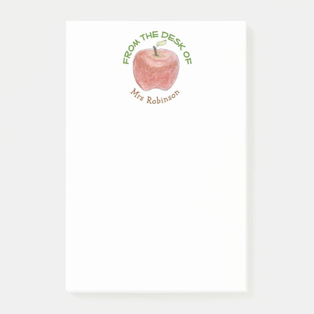 Bloco De Notas Notas de Posto personalizadas do professor (Frente)