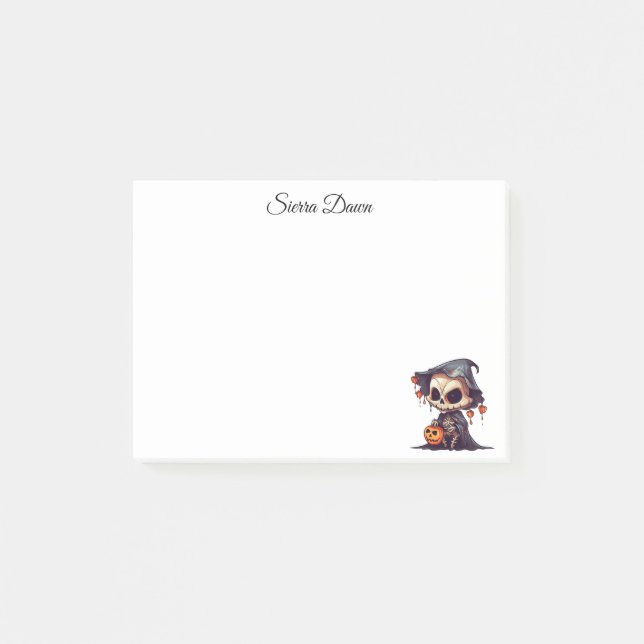 Bloco De Notas Notas de Posto personalizadas do Spooky Halloween (Frente)