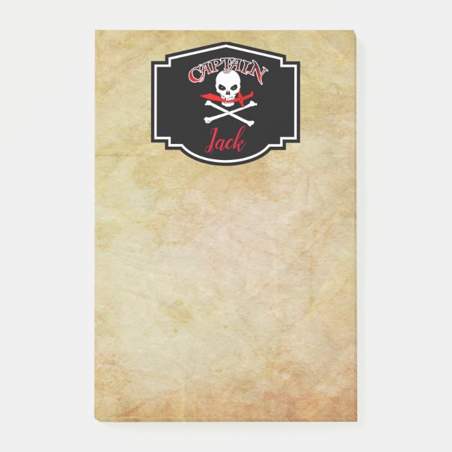 Bloco De Notas Notas de Posto Personalizadas Jolly Roger (Cutlass (Frente)