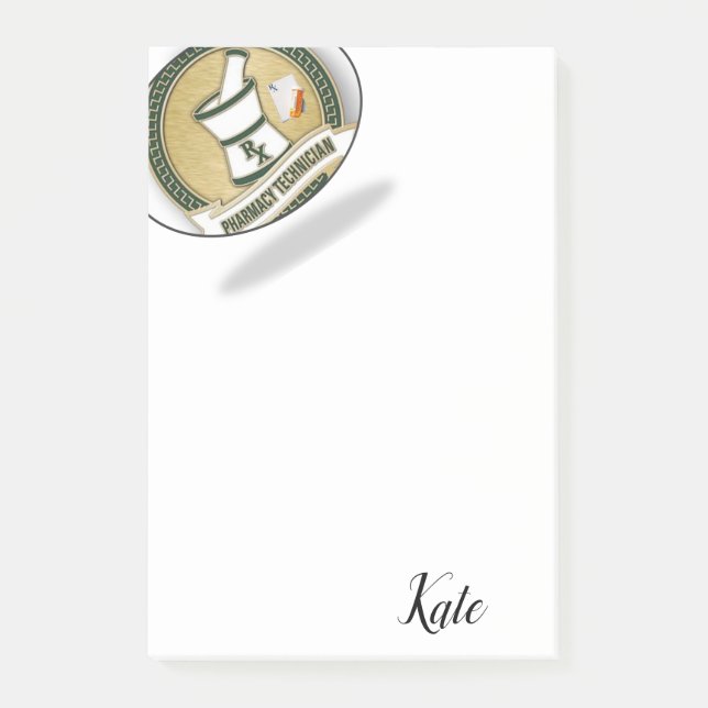 Bloco De Notas Notas de posto Pharmacy Tech (Frente)