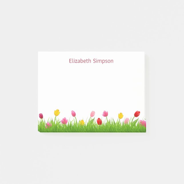 Bloco De Notas Notas de Posto Tulips (Frente)