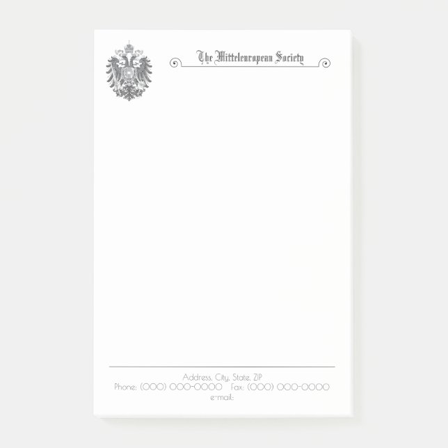 Bloco De Notas Notas de Posto verticais da Sociedade Mitteleeurop (Frente)