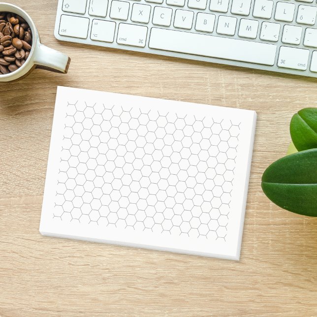 Bloco De Notas Notas de Química Orgânica de Padrão Hexágono (Hexagon Pattern Organic Chemistry Notes)