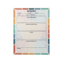 Bloco De Notas Notas de Reunião - Sun